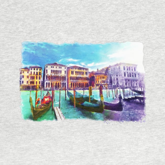 Venice Watercolor Cityscape by Marian Voicu